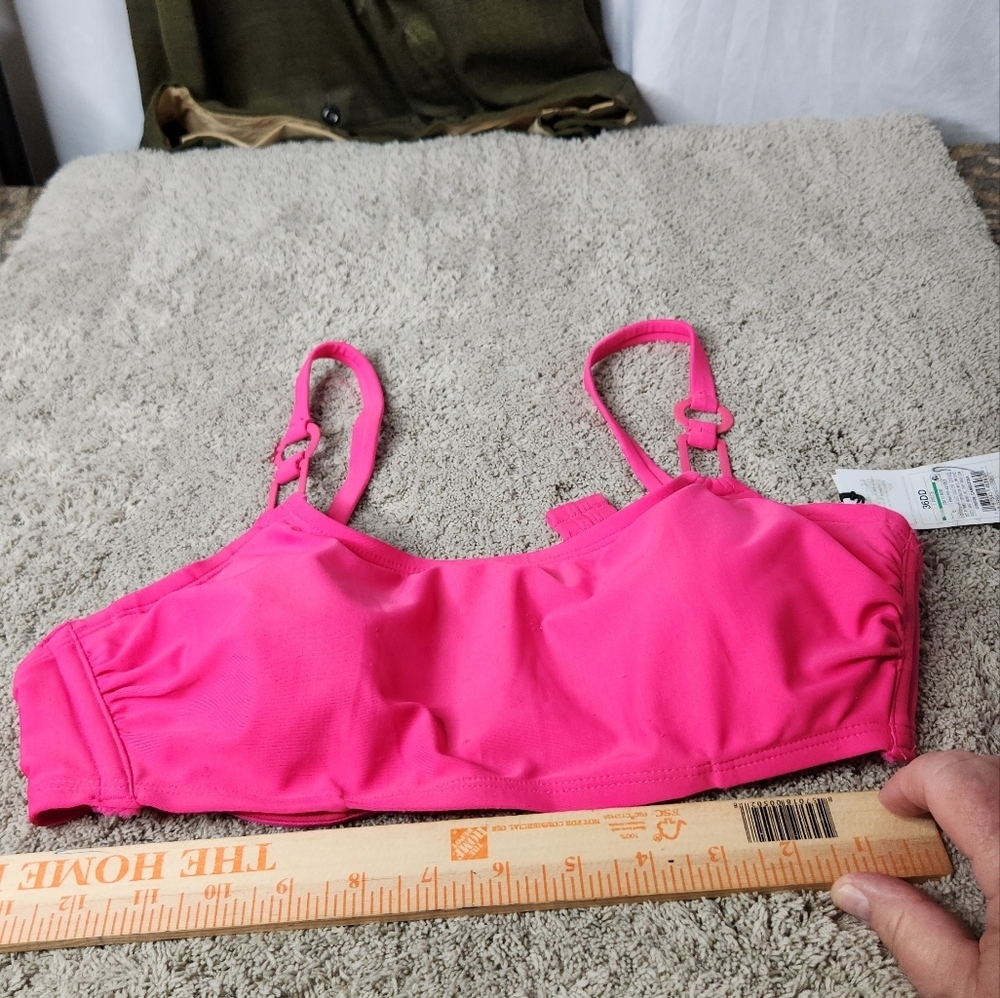 Women's Ring Detail Hidden Underwire Bikini Top - Shade & Shore Hot Pink 36DD - Picture 5 of 12